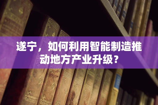 遂宁，如何利用智能制造推动地方产业升级？