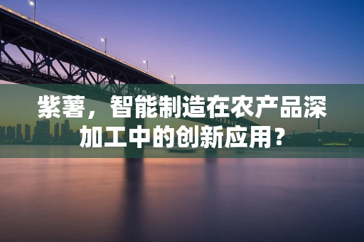 紫薯，智能制造在农产品深加工中的创新应用？
