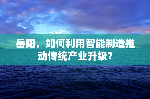 岳阳，如何利用智能制造推动传统产业升级？