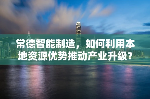 常德智能制造，如何利用本地资源优势推动产业升级？
