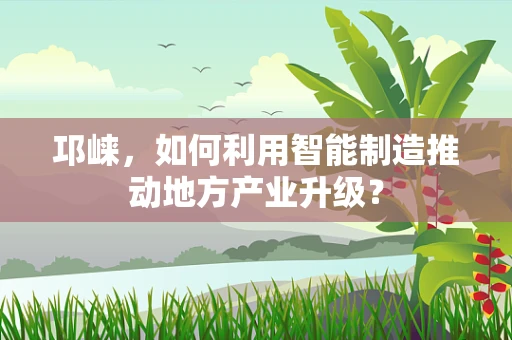 邛崃，如何利用智能制造推动地方产业升级？