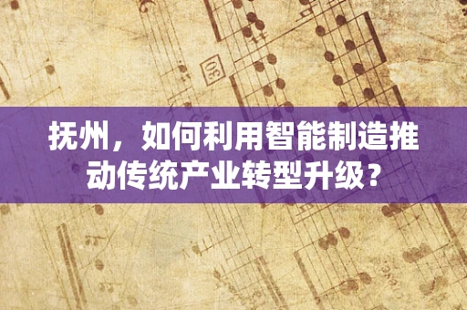 抚州，如何利用智能制造推动传统产业转型升级？