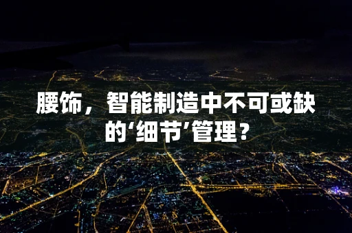 腰饰，智能制造中不可或缺的‘细节’管理？