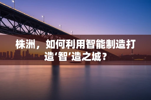 株洲，如何利用智能制造打造‘智’造之城？