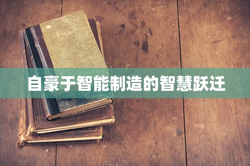 自豪于智能制造的智慧跃迁