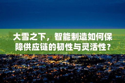 大雪之下，智能制造如何保障供应链的韧性与灵活性？