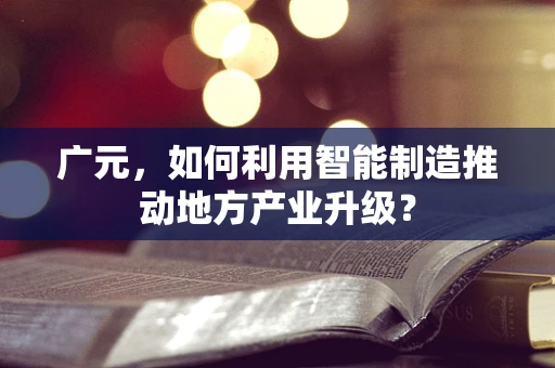 广元，如何利用智能制造推动地方产业升级？