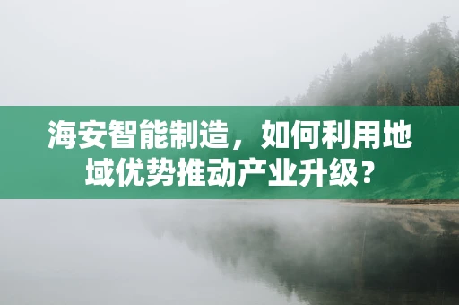 海安智能制造，如何利用地域优势推动产业升级？