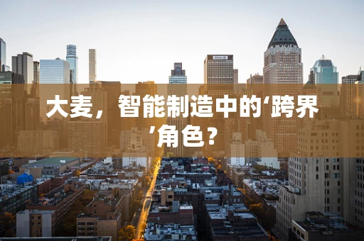 大麦，智能制造中的‘跨界’角色？