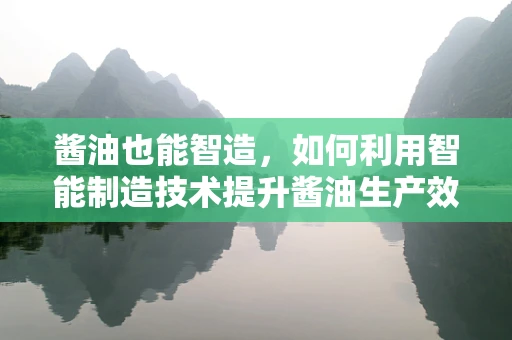酱油也能智造，如何利用智能制造技术提升酱油生产效率与质量？