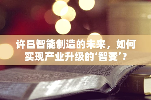 许昌智能制造的未来，如何实现产业升级的‘智变’？