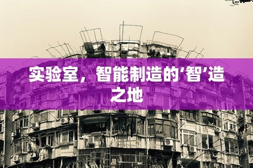 实验室，智能制造的‘智’造之地