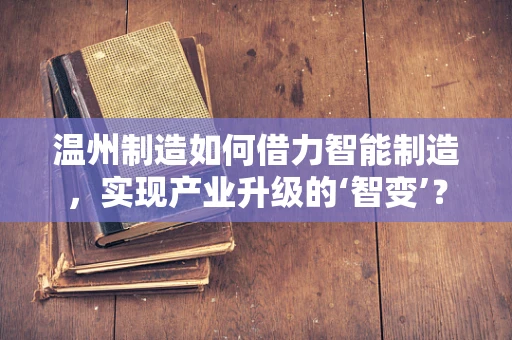 温州制造如何借力智能制造，实现产业升级的‘智变’？