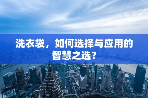 洗衣袋，如何选择与应用的智慧之选？
