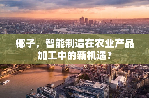 椰子，智能制造在农业产品加工中的新机遇？