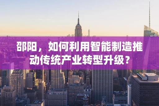 邵阳，如何利用智能制造推动传统产业转型升级？