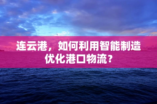 连云港，如何利用智能制造优化港口物流？