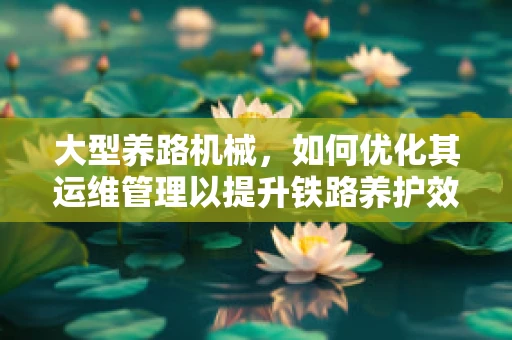 大型养路机械，如何优化其运维管理以提升铁路养护效率？
