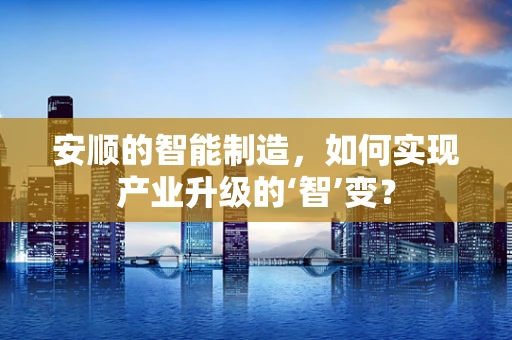 安顺的智能制造，如何实现产业升级的‘智’变？