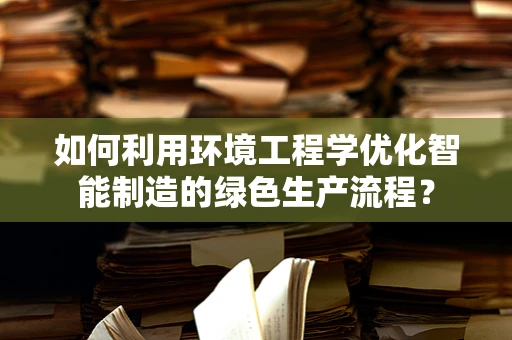 如何利用环境工程学优化智能制造的绿色生产流程？