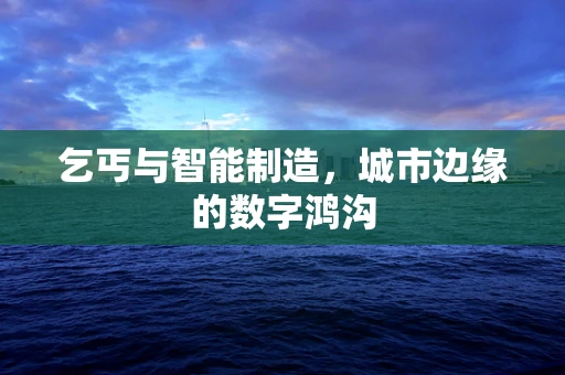乞丐与智能制造，城市边缘的数字鸿沟