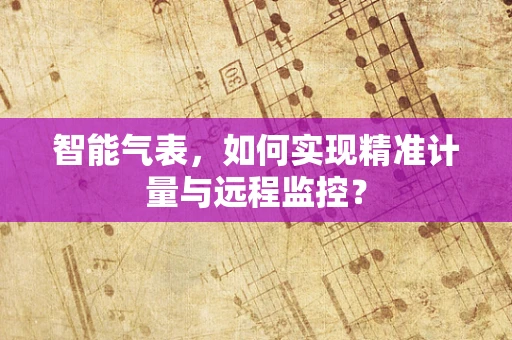 智能气表，如何实现精准计量与远程监控？