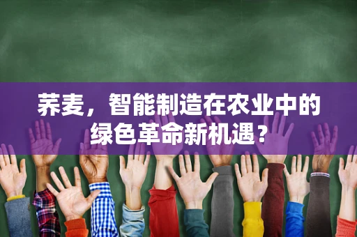 荞麦，智能制造在农业中的绿色革命新机遇？