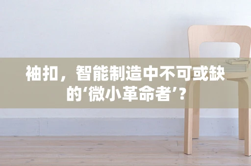 袖扣，智能制造中不可或缺的‘微小革命者’？