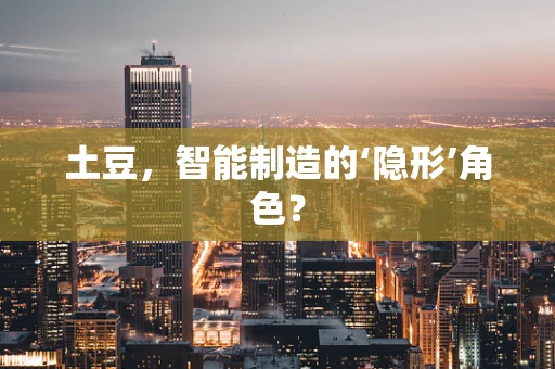 土豆，智能制造的‘隐形’角色？
