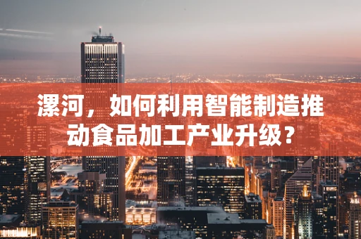 漯河，如何利用智能制造推动食品加工产业升级？