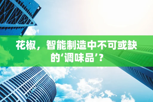 花椒，智能制造中不可或缺的‘调味品’？