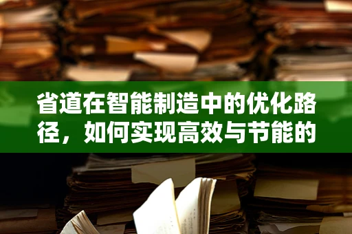 省道在智能制造中的优化路径，如何实现高效与节能的双重目标？